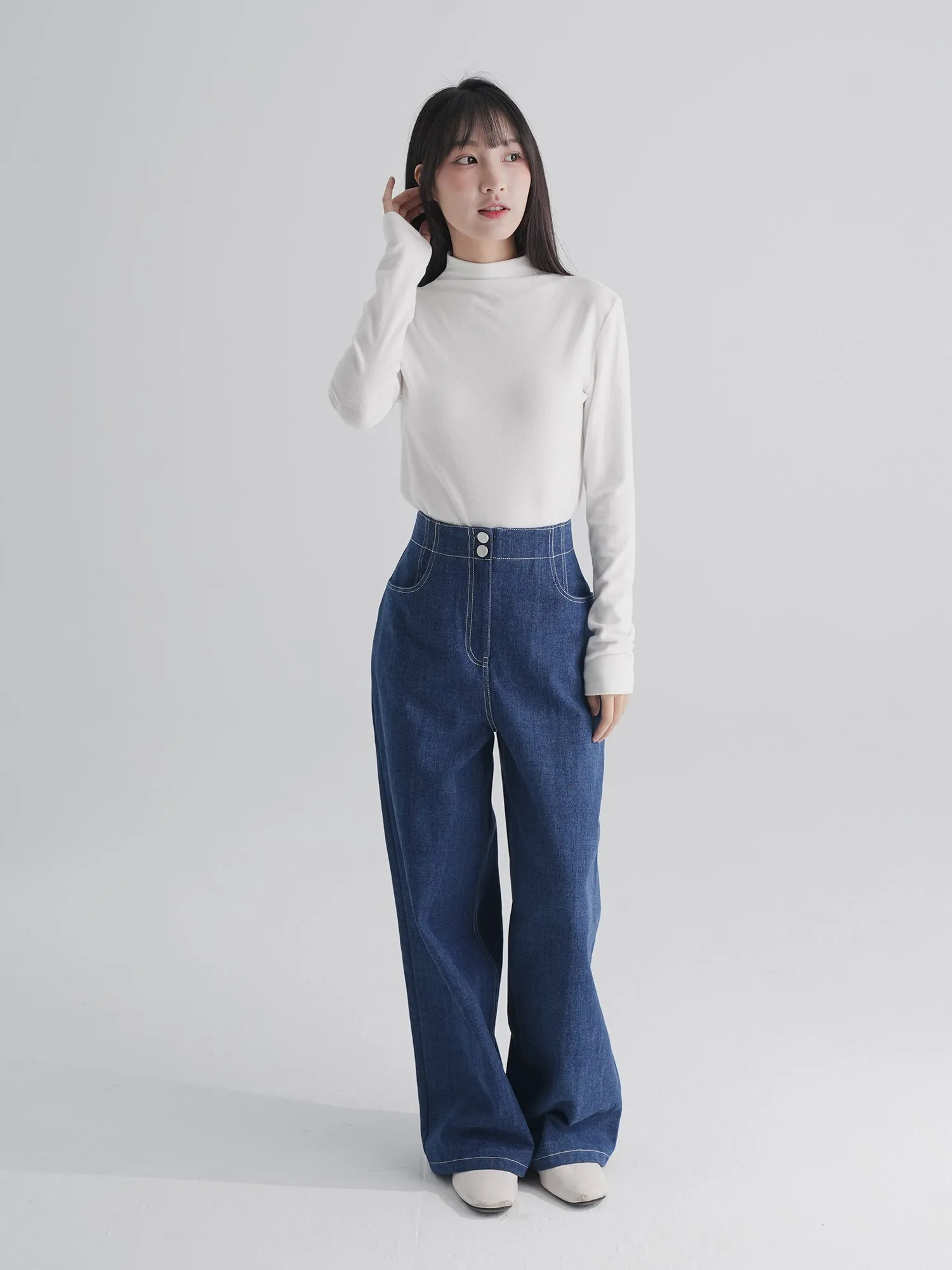 Teddy Furry Funnel Neck Top