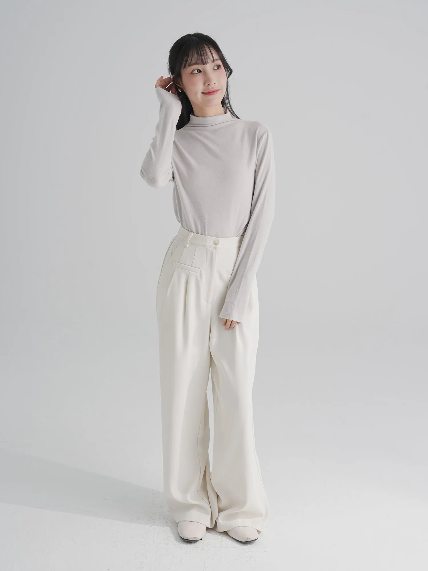 Teddy Furry Funnel Neck Top