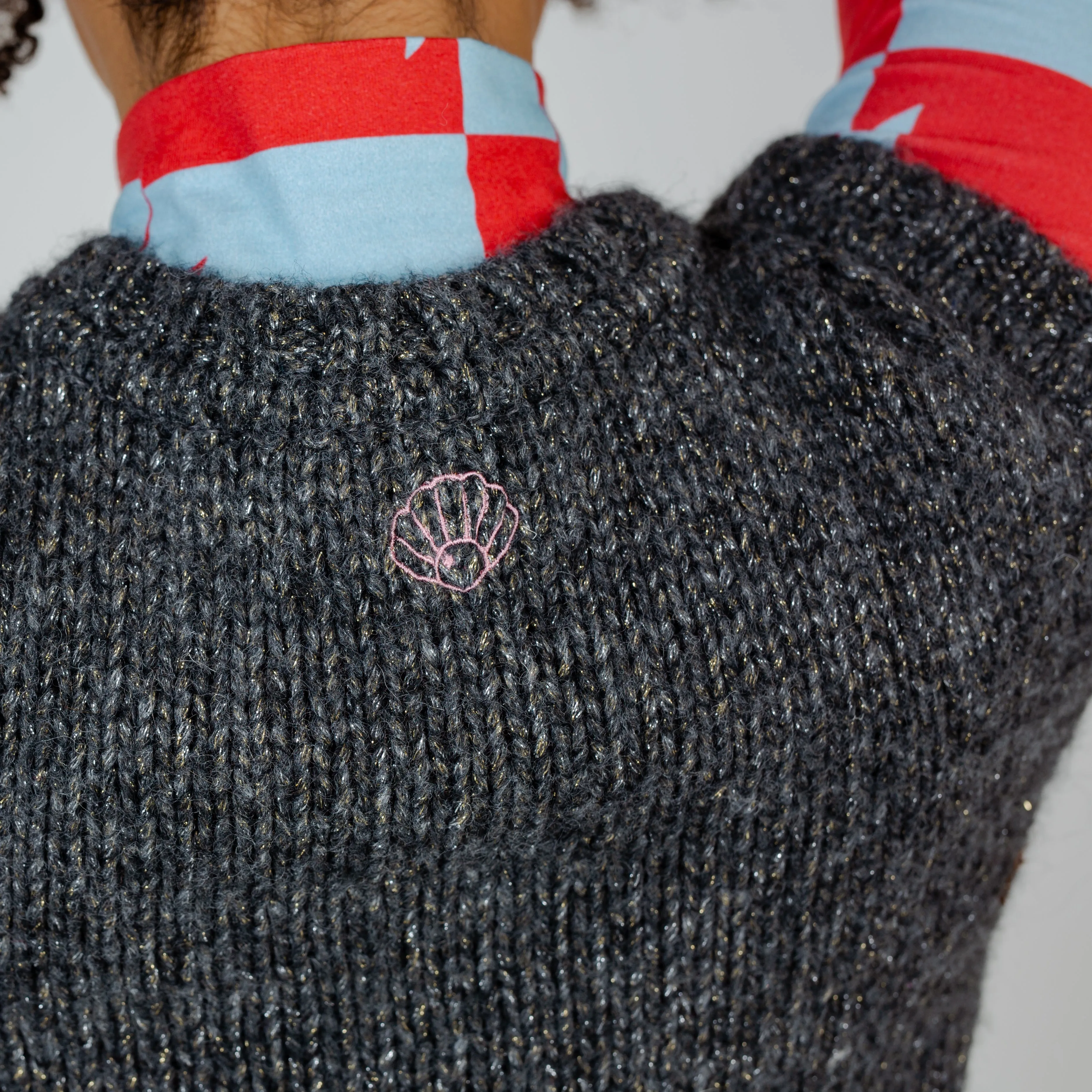 The Harry Checkerboard Lurex Knitted Vest
