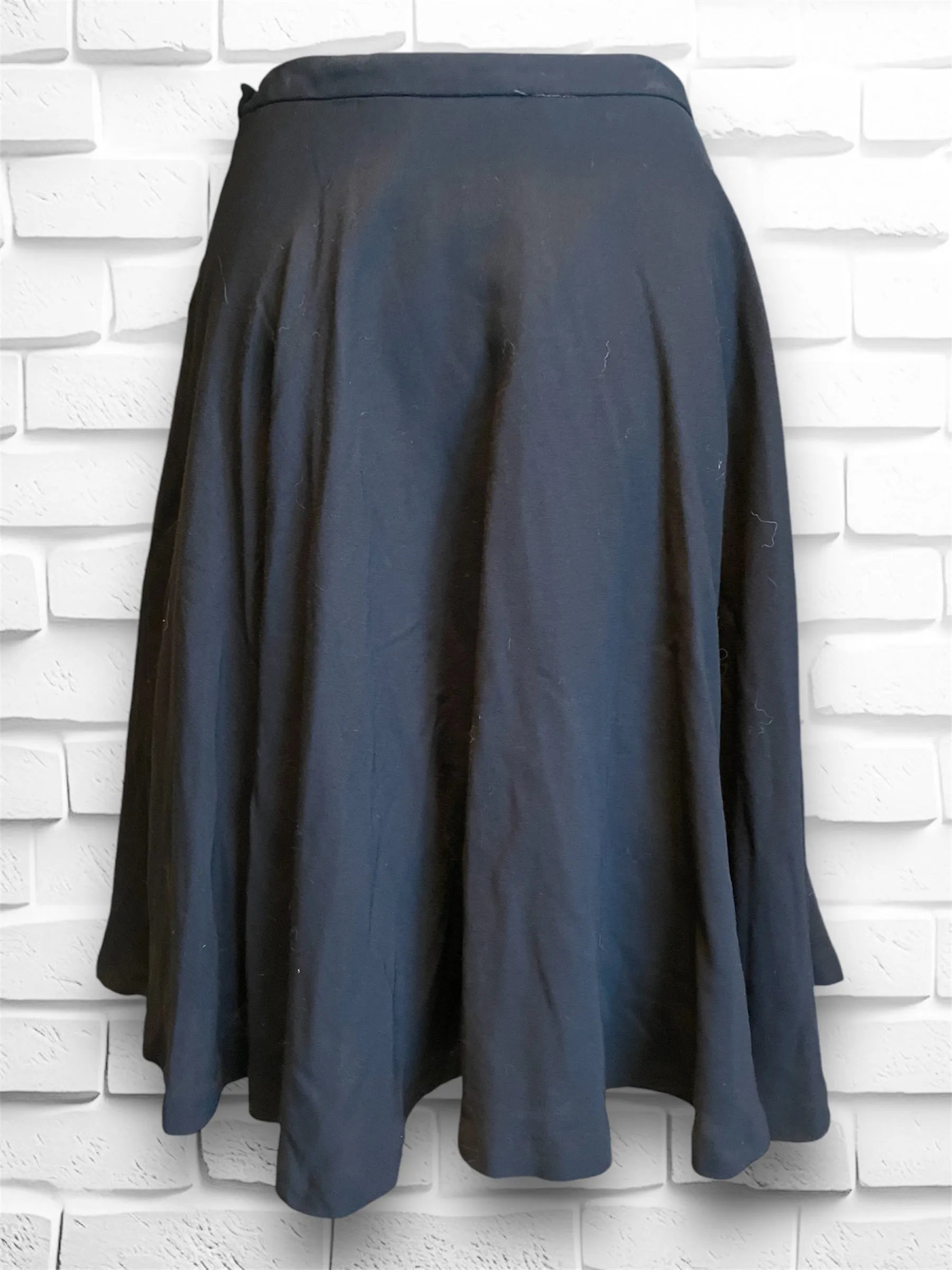 Vintage Full Black Wool Circle Skirt with Several Layers of Under Lining
