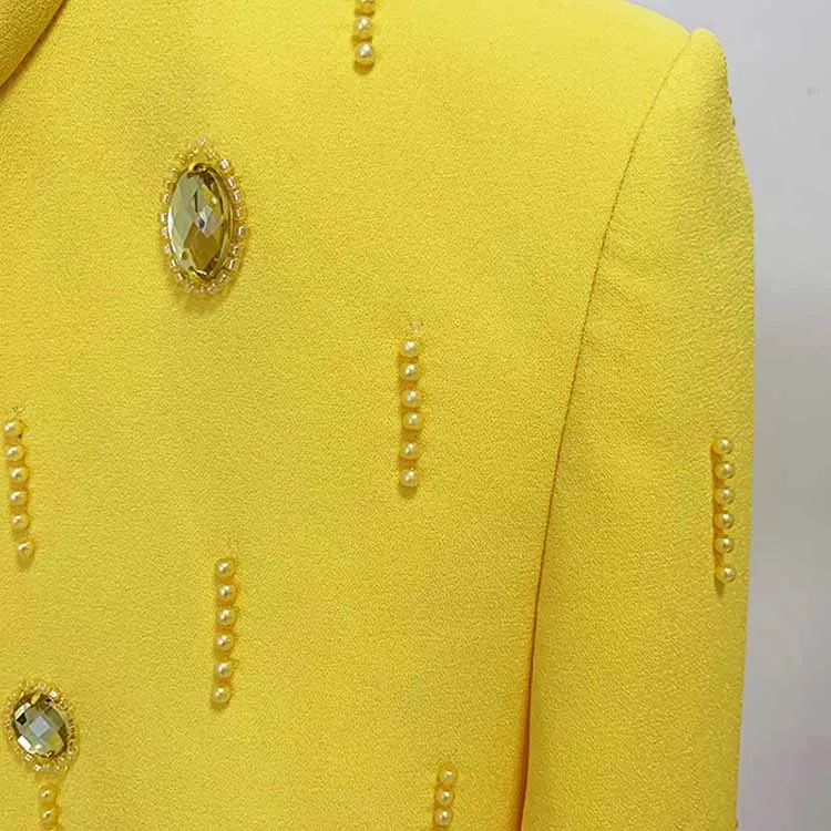 Women's Skirt Suit Fitted Beaded Short Crop Top   Mini Skirt Suit