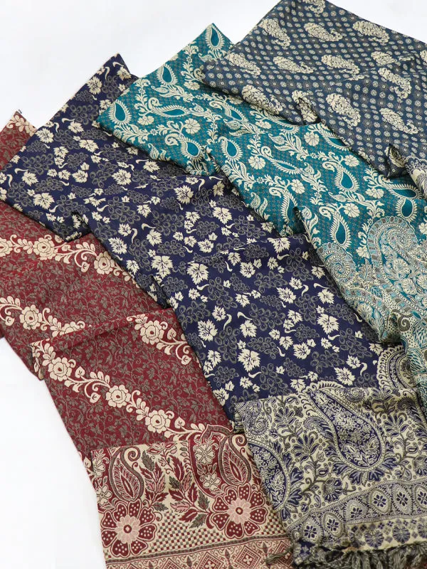 WS04 Synthetic Winter Shawl for Women - Multicolor & Multidesign
